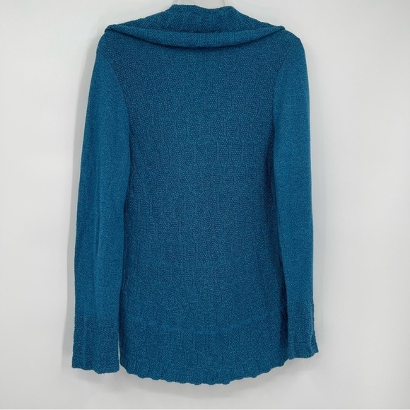 Rachel Zoe Women’s One Button Ruffle Front Cardigan Sweater Blue-green size M - Picture 8 of 10